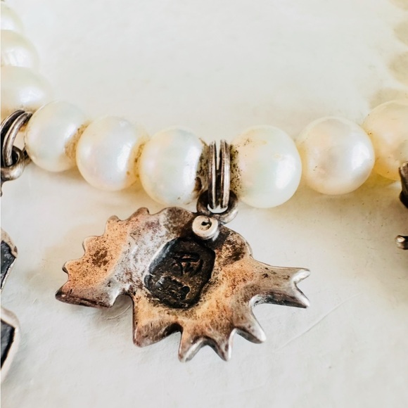 Authentic Pearl Bracelet and Sterling Silver Charm Bracelet